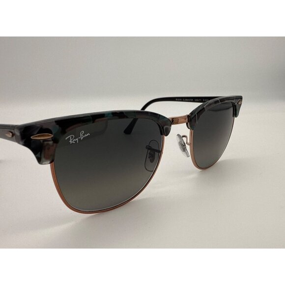 Ray Ban RB3016‎ Clubmaster Fleck Sunglasses Grey Green Gradient Gold trim main image 7